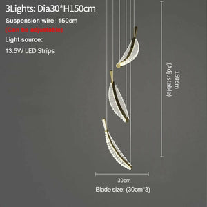 Riccardo - Modern Leaf Shaped Chandelier