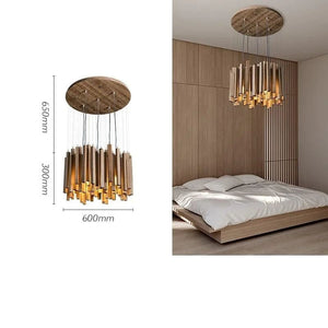 Savia: Wood Modern Chandelier - Contemporary Wood Chandelier - Wooden Chandeliers For Dining Room