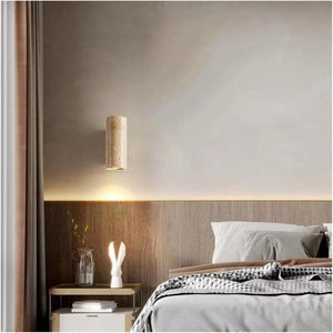 Silk-Japanese Style Natural Yellow Travertine Wall Sconce