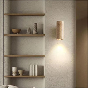 Silk-Japanese Style Natural Yellow Travertine Wall Sconce