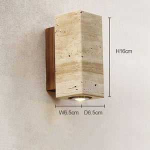 Silk-Japanese Style Natural Yellow Travertine Wall Sconce