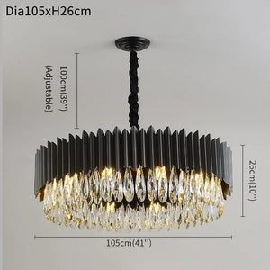 Silvano - Black Crystal Chandelier For Living Room
