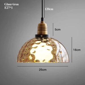 Soren - Farm Style Amber Irregular Glass Pendant Lamp