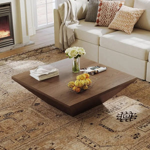Square Wooden Coffee Table with Storage Space