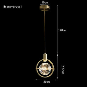 Strom - Brass Crystal Hanging Light Fixture Modern Luxury