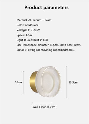 Anke - Creative Glass LED Wall Lamp Simple