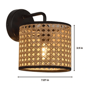 Astri - Rattan Shade & Metal Wall Lamp