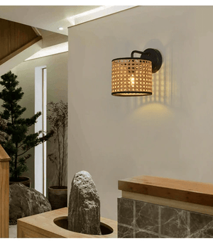 Astri - Rattan Shade & Metal Wall Lamp