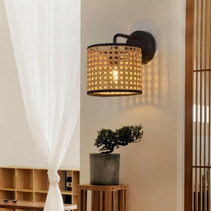 Astri - Rattan Shade & Metal Wall Lamp