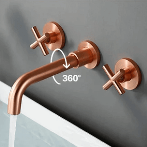 Bertinelli - Double Cross Handle Wall Mounted Faucet | Bright & Plus.