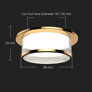 Cedrik - Gold and Silver Crystal Recessed Ceiling Lamp