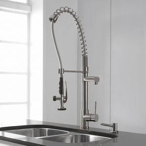 28.5" Chrome Swivel Spout Modern Kitchen Faucet 5800-55s | Bright & Plus.