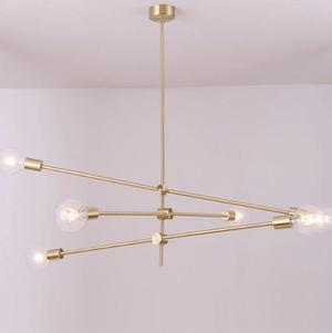 Circa Brass Mid century Pendant Light - 3 lines (6 heads) | Bright & Plus.