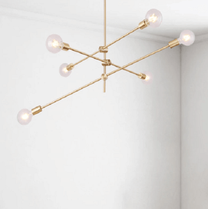 Circa Brass Mid century Pendant Light - 3 lines (6 heads) | Bright & Plus.