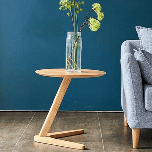 Claude - Vintage Wooden Round Coffee Table | Bright & Plus.