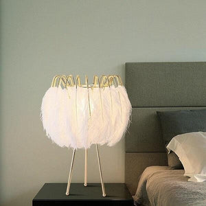 Fillena Modern Minimalist Warm Feather Table Lamp | Bright & Plus.