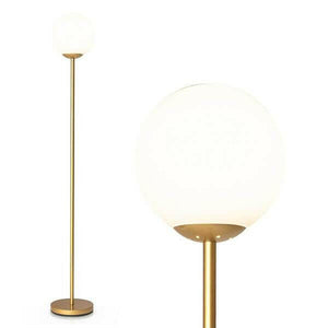 Glass Globe LED Floor Lamp w/ Acrylic Lampshade | Bright & Plus.