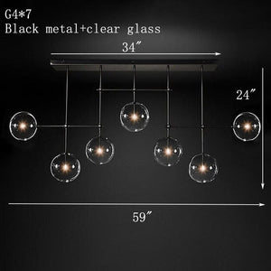 Glass Globe Mobile Linear Chandelier