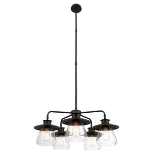 Globe - Light Rubbed Bronze Chandelier with Glass Shades | Bright & Plus.
