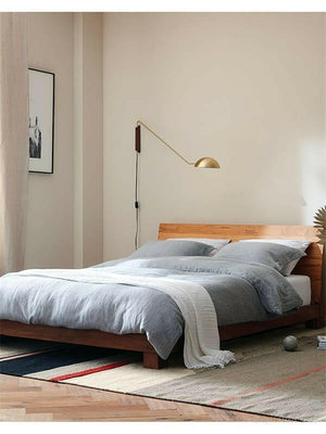 Hera - Retro Metal & Wood Wall Lamp with Plug