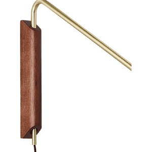 Hera - Retro Metal & Wood Wall Lamp with Plug
