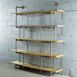 Modern Industrial Five Shelf Large Bookcase | Bright & Plus.