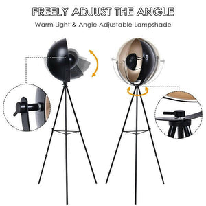 Nirv - Industrial Tripod Floor Lamp with Adjustable Metal Legs | Bright & Plus.