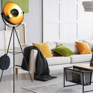 Nirv - Industrial Tripod Floor Lamp with Adjustable Metal Legs | Bright & Plus.