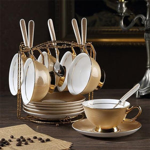Seoul Luxury Gold Bone China Tea/Coffee Set | Bright & Plus.