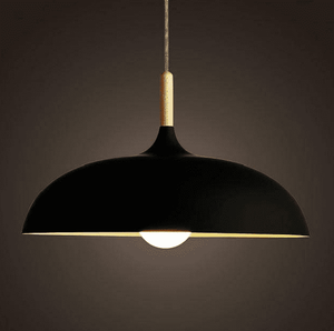 Silke - Modern Style Pendant Lamp in colored aluminum and wood