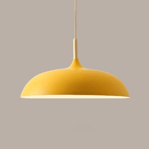 Silke - Modern Style Pendant Lamp in colored aluminum and wood
