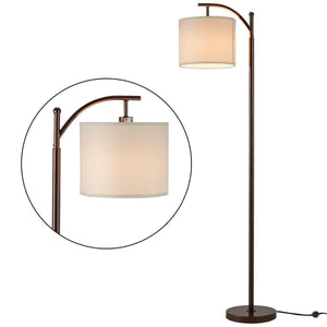 Standing Industrial Arc Light with Hanging Lamp Shade Bedroom | Bright & Plus.