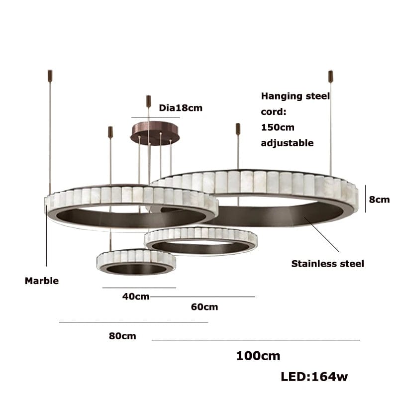 Aurum & Noir - Modern LED Pendant Light Gold and Black Marble Lustre