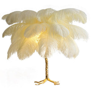 Bjorn - Luxury Ostrich Feather Table Lamp Nordic Modern