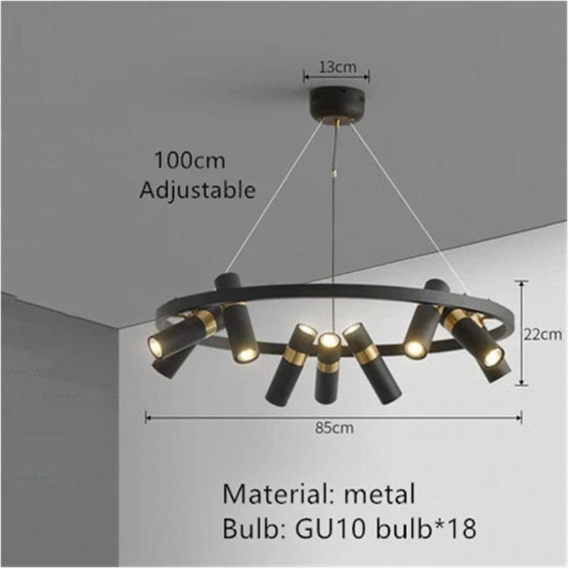 Lemon - Adjustable Black Metal LED Pendant Light for Living Room