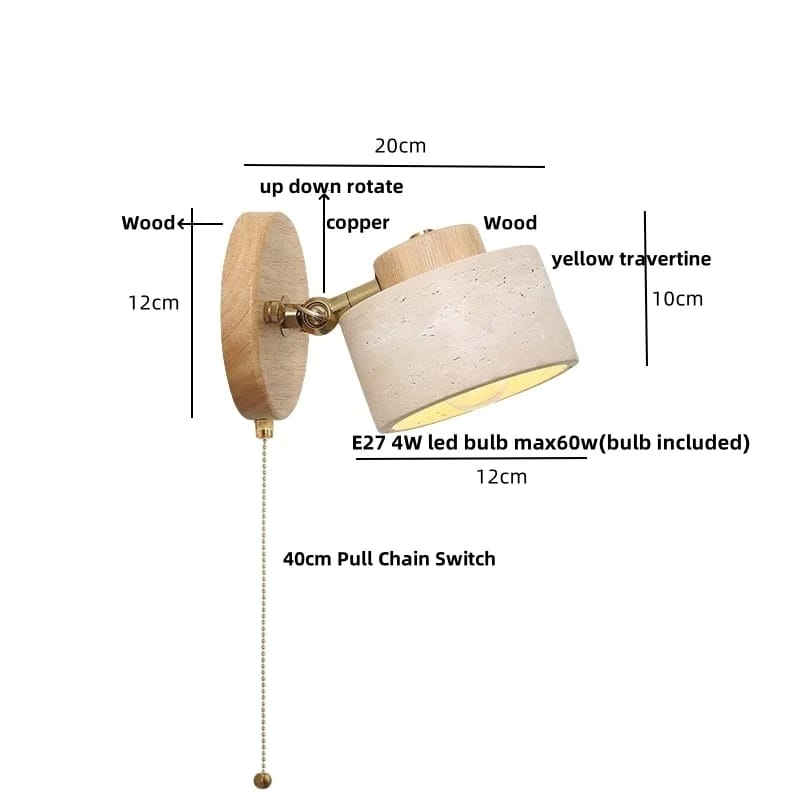 Akari - Japandi Wabi Sabi Stone Wall Lamp