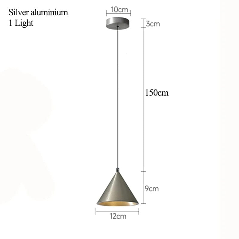 Alma - Nordic Style Conical Aluminum Geometric Pendant Lamp