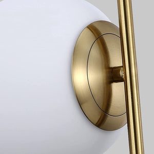 Althar - 3/2 Light White Glass Ball Pendant Light in White Glass and Gold Brass