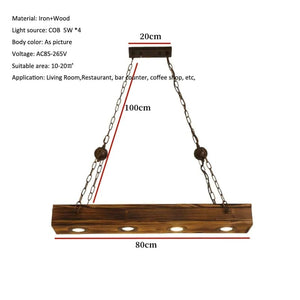 American Retro Loft Wooden Pendant Lamp