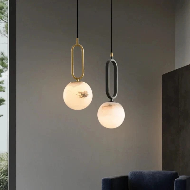Amica - Modern Marble Ring Ball Pendant Light