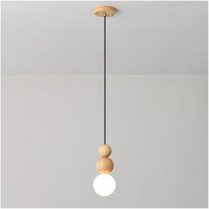 Antique Farmhouse Hanging Kitchen Island Lighting Fixture 6000K - Mid Century Modern LED Pendant Lighting, Japanese StyleSingle Head Small Pendant Light(Wood Color)