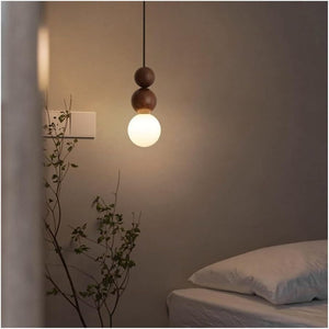 Antique Farmhouse Hanging Kitchen Island Lighting Fixture 6000K - Mid Century Modern LED Pendant Lighting, Japanese StyleSingle Head Small Pendant Light(Wood Color)