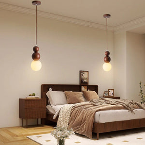 Antique Farmhouse Hanging Kitchen Island Lighting Fixture 6000K - Mid Century Modern LED Pendant Lighting, Japanese StyleSingle Head Small Pendant Light(Wood Color)