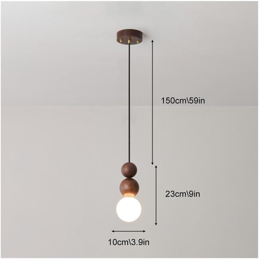 Antique Farmhouse Hanging Kitchen Island Lighting Fixture 6000K - Mid Century Modern LED Pendant Lighting, Japanese StyleSingle Head Small Pendant Light(Wood Color)