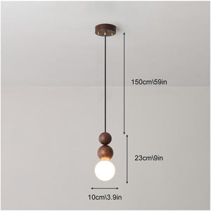 Antique Farmhouse Hanging Kitchen Island Lighting Fixture 6000K - Mid Century Modern LED Pendant Lighting, Japanese StyleSingle Head Small Pendant Light(Wood Color)