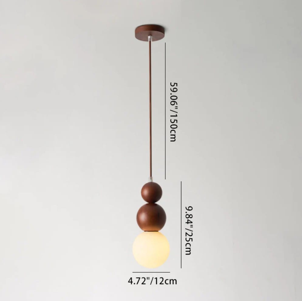 Antique Farmhouse Hanging Kitchen Island Lighting Fixture 6000K - Mid Century Modern LED Pendant Lighting, Japanese StyleSingle Head Small Pendant Light(Wood Color)