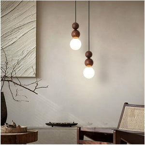 Antique Farmhouse Hanging Kitchen Island Lighting Fixture 6000K - Mid Century Modern LED Pendant Lighting, Japanese StyleSingle Head Small Pendant Light(Wood Color)