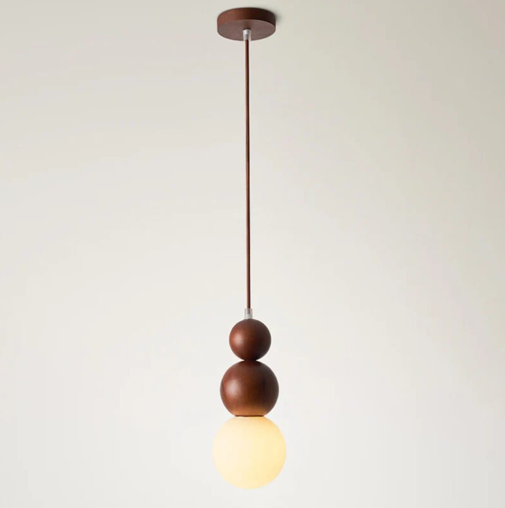 Antique Farmhouse Hanging Kitchen Island Lighting Fixture 6000K - Mid Century Modern LED Pendant Lighting, Japanese StyleSingle Head Small Pendant Light(Wood Color)