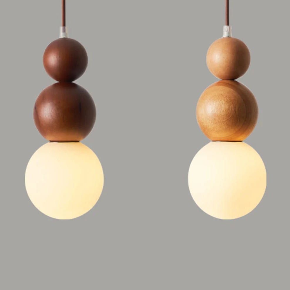 Antique Farmhouse Hanging Kitchen Island Lighting Fixture 6000K - Mid Century Modern LED Pendant Lighting, Japanese StyleSingle Head Small Pendant Light(Wood Color)