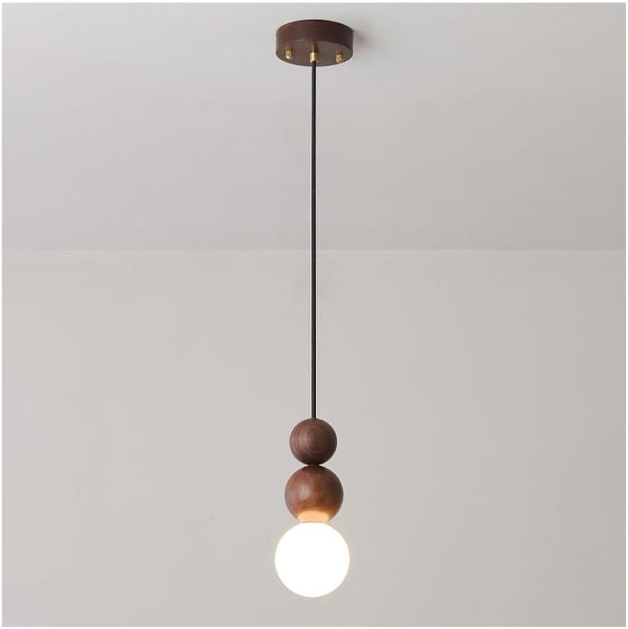 Antique Farmhouse Hanging Kitchen Island Lighting Fixture 6000K - Mid Century Modern LED Pendant Lighting, Japanese StyleSingle Head Small Pendant Light(Wood Color)